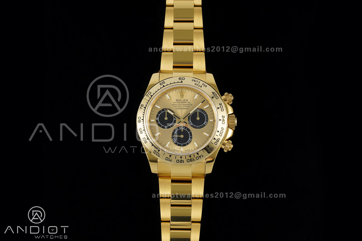 Daytona 126508 YG UFO 1:1 Best Edition YG/Black Dial on YG Bracelet UF4131 (Free Sprung)